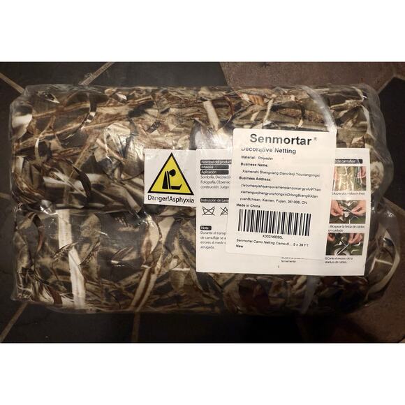 Senmortar Camo Netting, 5’x 39’ ft Bulk Roll Camouflage Netting, Hunting - Picture 5 of 5